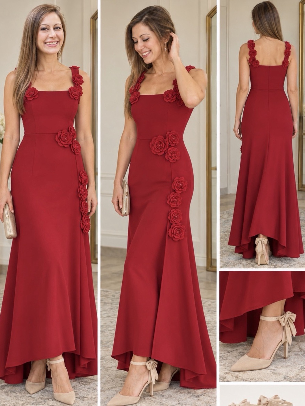 Elliatt Evanora high-low wine red floor length dress sz. M - like new - rare
